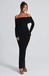 Beverley Knit Maxi Dress - Black Dress Babyboo Fashion Premium Exclusive Design