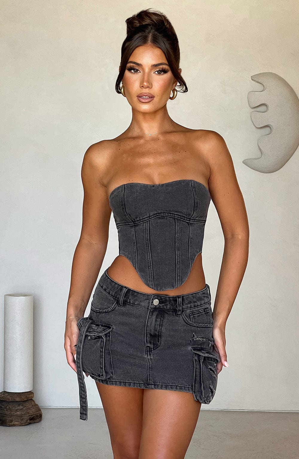 Billie Mini Skirt - Dark Wash main image 0