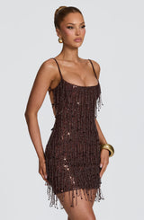 Blaise Mini Dress - Plum Brown Dress Babyboo Fashion Premium Exclusive Design