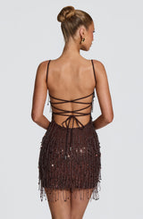 Blaise Mini Dress - Plum Brown Dress Babyboo Fashion Premium Exclusive Design