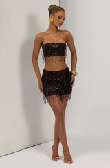 Blaise Mini Skirt - Plum Brown Skirt Babyboo Fashion Premium Exclusive Design