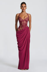 Bonita Maxi Dress - Mulberry Dress Babyboo Fashion Premium Exclusive Design