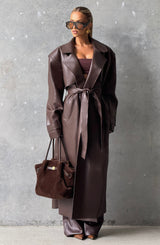 Bridget Trench Coat - Plum Brown Jacket Babyboo Fashion Premium Exclusive Design