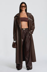 Bridget Trench Coat - Plum Brown Jacket Babyboo Fashion Premium Exclusive Design