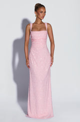 Calanthe Maxi Dress - Blush Sparkle Dress Babyboo Fashion Premium Exclusive Design