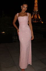 Calanthe Maxi Dress - Blush Sparkle Dress Babyboo Fashion Premium Exclusive Design