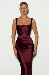 Calanthe Maxi Dress - Cherry Lacquer Dress Babyboo Fashion Premium Exclusive Design