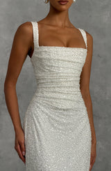 Calanthe Maxi Dress - Ivory Sparkle Dress Babyboo Fashion Premium Exclusive Design