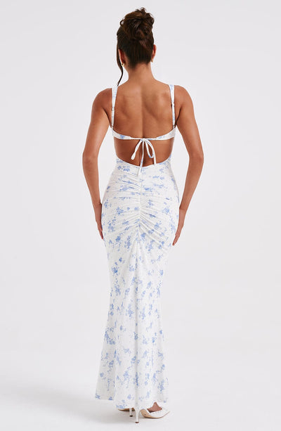 Caoimhe Maxi Dress - Blue Ditsy Print - View 6 | Shop Formal Dress
