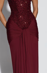 Carina Maxi Dress - Burgundy Dress Babyboo Fashion Premium Exclusive Design