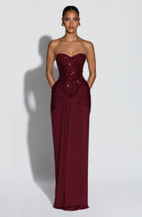 Carina Maxi Dress - Burgundy Dress XS Babyboo Fashion Premium Exclusive Design
