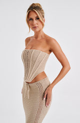 Carly Corset - Beige Tops Babyboo Fashion Premium Exclusive Design