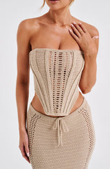 Carly Corset - Beige Tops Babyboo Fashion Premium Exclusive Design