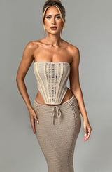 Carly Corset - Beige Tops Babyboo Fashion Premium Exclusive Design