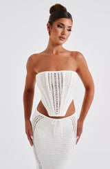 Carly Corset - White Tops Babyboo Fashion Premium Exclusive Design