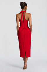 Cassia Midi Dress - Red Dress Babyboo Fashion Premium Exclusive Design