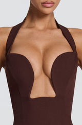 Charlotte Mini Dress - Plum Brown Dress Babyboo Fashion Premium Exclusive Design
