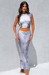 Charmayne Maxi Skirt - Grey Body Print Skirt Babyboo Fashion Premium Exclusive Design