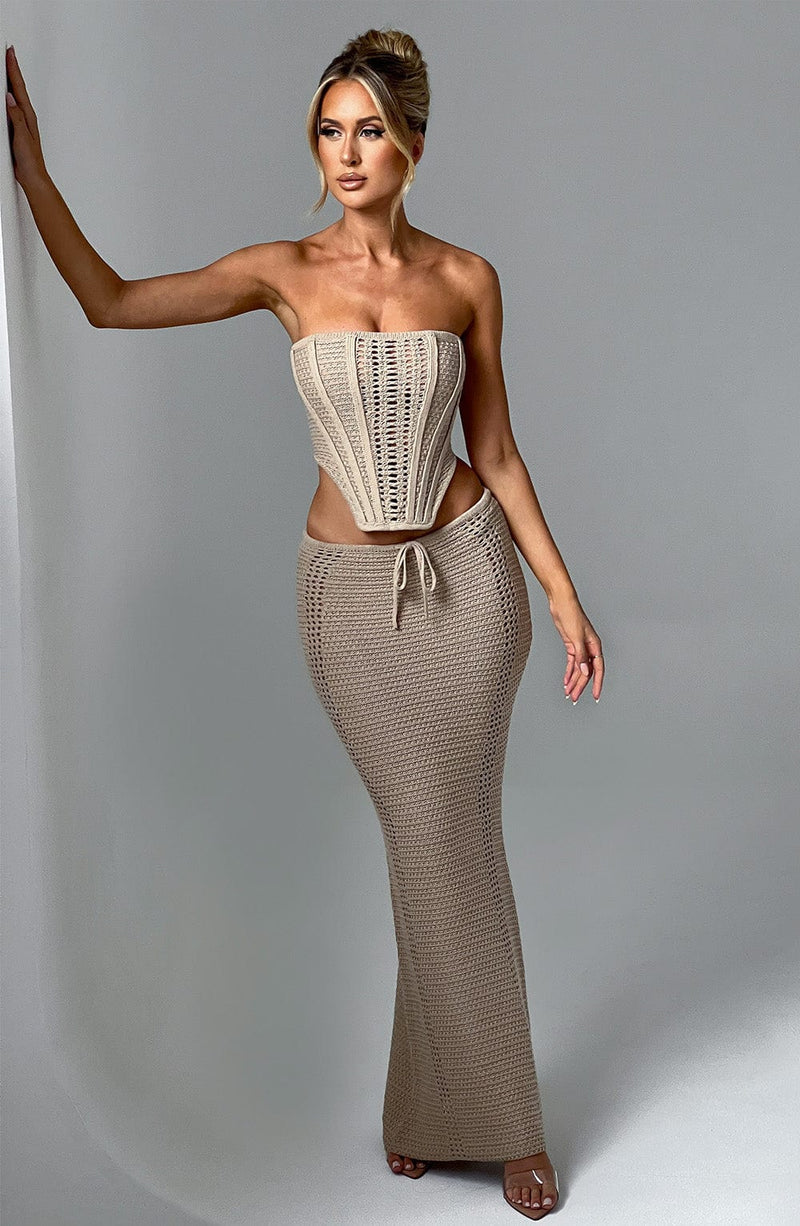 Chayenne Maxi Skirt - Beige Skirt Babyboo Fashion Premium Exclusive Design