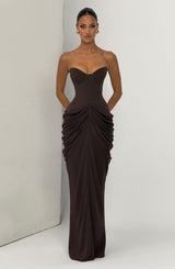 Chiara Maxi Dress - Plum Brown Dress Babyboo Fashion Premium Exclusive Design