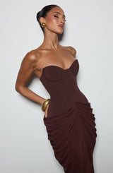 Chiara Maxi Dress - Plum Brown Dress Babyboo Fashion Premium Exclusive Design