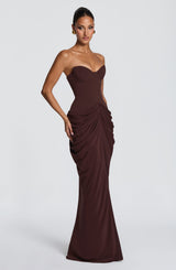 Chiara Maxi Dress - Plum Brown Dress Babyboo Fashion Premium Exclusive Design