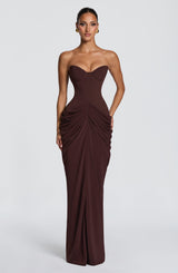 Chiara Maxi Dress - Plum Brown Dress Babyboo Fashion Premium Exclusive Design