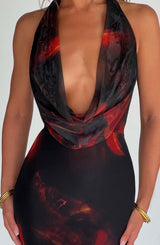 Chrishelle Maxi Dress - Fire Print Dress Babyboo Fashion Premium Exclusive Design