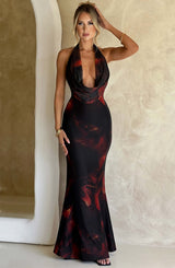 Chrishelle Maxi Dress - Fire Print Dress XS Babyboo Fashion Premium Exclusive Design