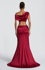 Claudette Maxi Skirt - Burgundy Skirt Babyboo Fashion Premium Exclusive Design