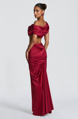 Claudette Maxi Skirt - Burgundy Skirt Babyboo Fashion Premium Exclusive Design