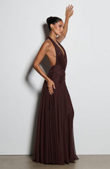 Cleo Maxi Dress - Plum Brown Dress Babyboo Fashion Premium Exclusive Design