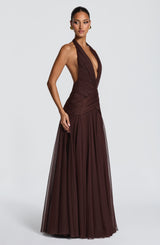 Cleo Maxi Dress - Plum Brown Dress Babyboo Fashion Premium Exclusive Design