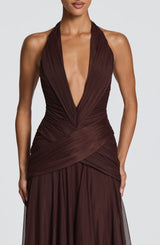 Cleo Maxi Dress - Plum Brown Dress Babyboo Fashion Premium Exclusive Design