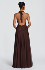 Cleo Maxi Dress - Plum Brown Dress Babyboo Fashion Premium Exclusive Design