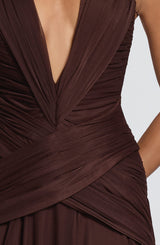 Cleo Maxi Dress - Plum Brown Dress Babyboo Fashion Premium Exclusive Design