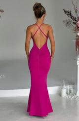 Constantina Maxi Dress - Hot Pink Dress Babyboo Fashion Premium Exclusive Design