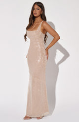 Corinne Maxi Dress - Nude Dress Babyboo Fashion Premium Exclusive Design