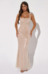 Corinne Maxi Dress - Nude Dress Babyboo Fashion Premium Exclusive Design