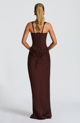 Cornelia Maxi Dress - Plum Brown Dress Babyboo Fashion Premium Exclusive Design