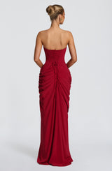 Cyra Maxi Dress - Deep Red Dress Babyboo Fashion Premium Exclusive Design