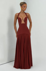 Cyrene Maxi Dress - Deep Rust Dress Babyboo Fashion Premium Exclusive Design