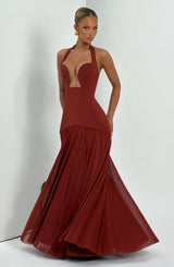 Cyrene Maxi Dress - Deep Rust Dress Babyboo Fashion Premium Exclusive Design