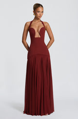 Cyrene Maxi Dress - Deep Rust Dress XS Babyboo Fashion Premium Exclusive Design