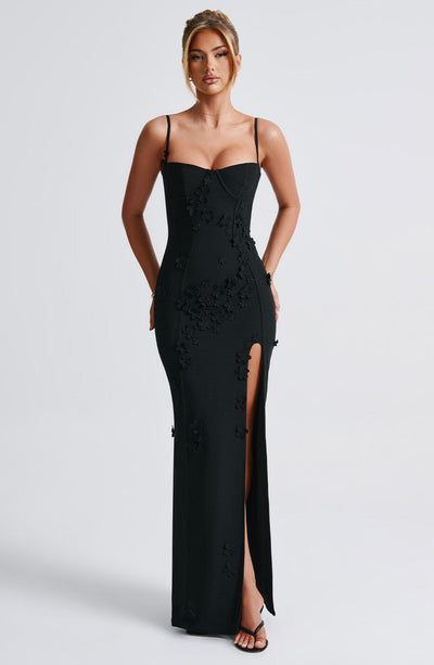 Dalary Maxi Dress - Black Lined - View 6 | Shop Formal Dress