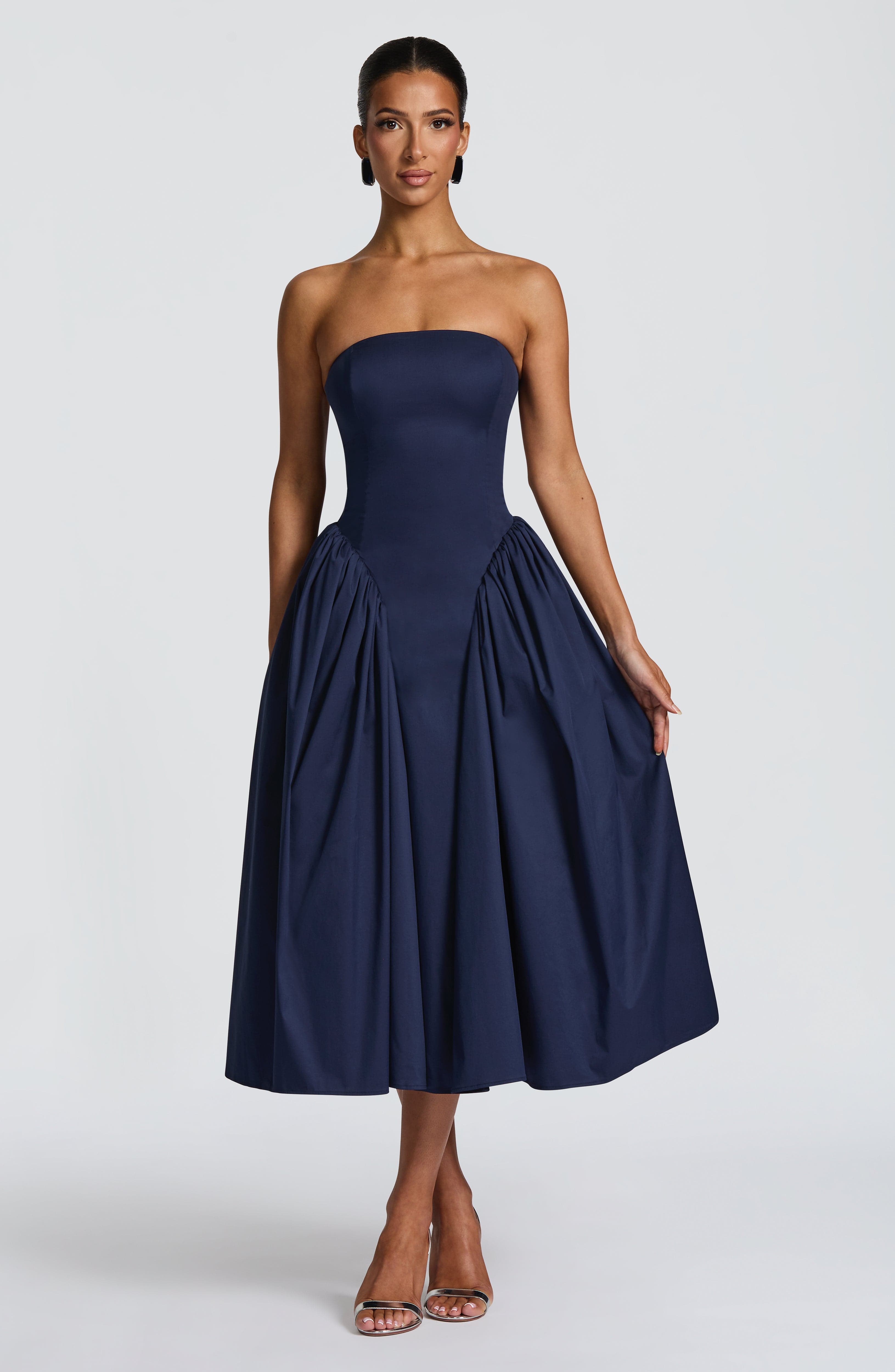 midi dress knit Ming Wang Linear Pointelle Knit Fit And Flare Midi Dress