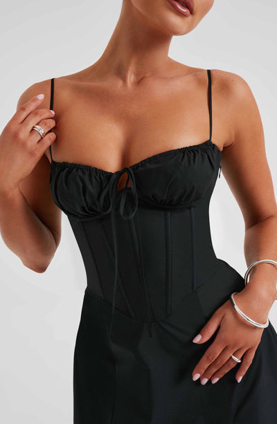 Shop Formal Dress - Deanna Midi Dress - Black third image
