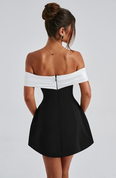 Collective Dress - Delta Mini Dress - Black/White image 6