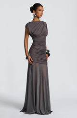 Demelza Maxi Dress - Charcoal Dress Babyboo Fashion Premium Exclusive Design