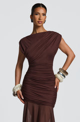 Demelza Maxi Dress - Plum Brown Dress Babyboo Fashion Premium Exclusive Design